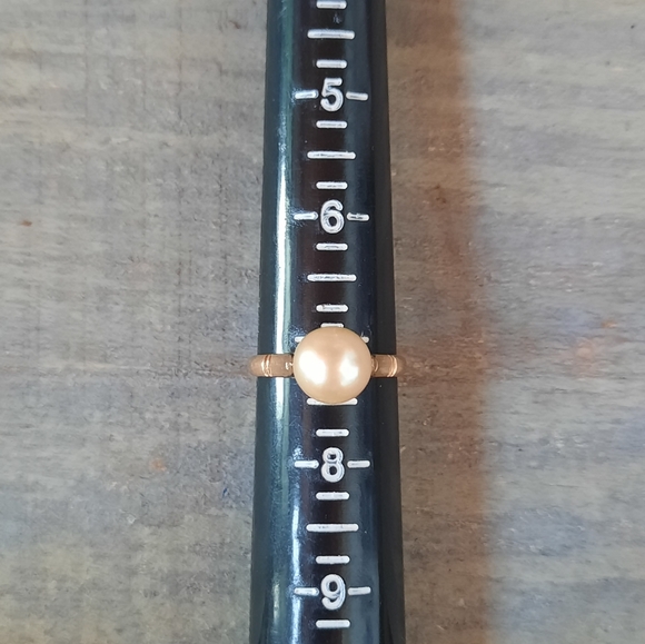 Vintage 18K Yellow Gold Custom Made Cultured Pearl Ring - Picture 14 of 16